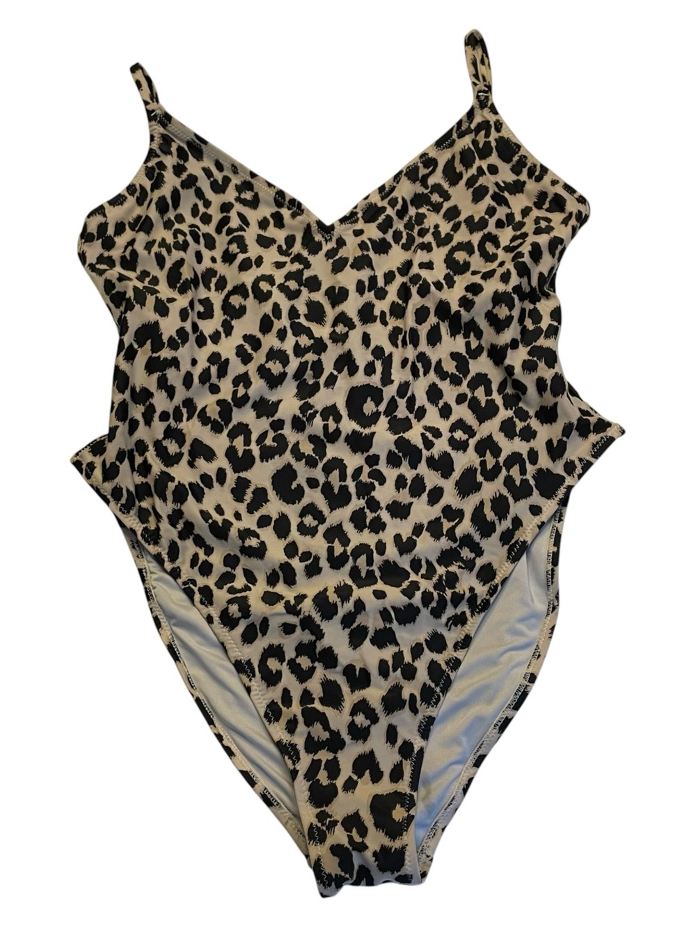 Old Navy Leopard Print V-Neckline One-Piece Swimsuit sz L